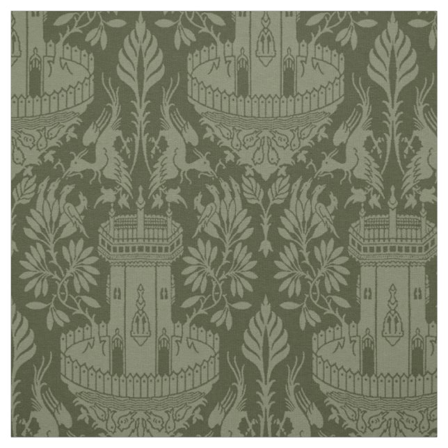 Mediaeval Birds and Fountains Fabric (Swatch)