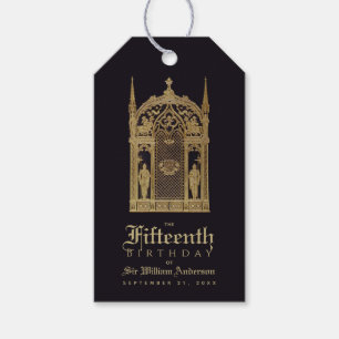 Mediaeval Birthday Black Gold Knight Elegant Gothi Gift Tags