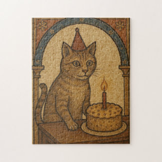 Mediaeval Birthday Cat Jigsaw Puzzle