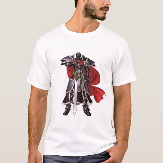 Mediaeval Black Knight with Sword T-shirt (Front)