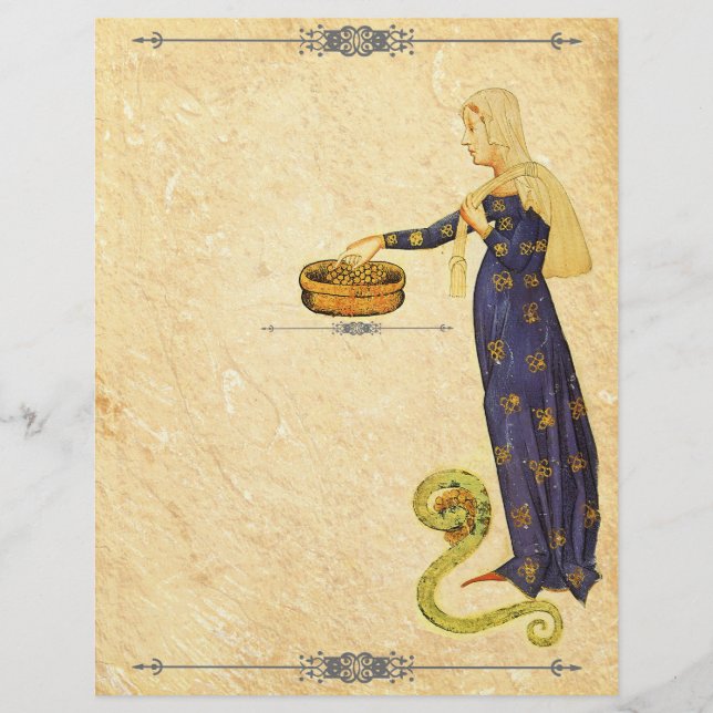 Mediaeval Blank Book of Shadows Page Letterhead (Front)