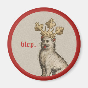 Mediaeval "Blep" Cat Magnet
