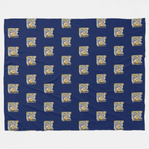 Mediaeval Blue and Red Ivy Illuminated Letter A Fleece Blanket