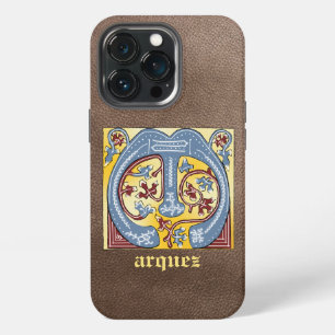 Mediaeval Blue and Red Ivy Illuminated Letter M iPhone 13 Pro Case