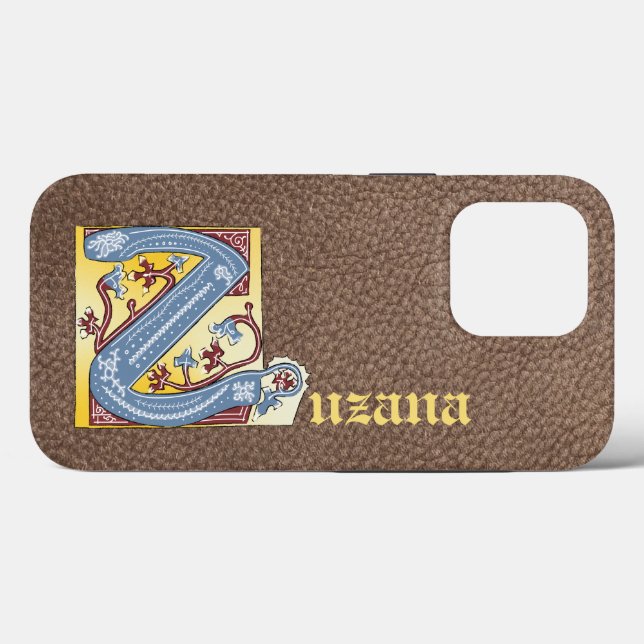 Mediaeval Blue and Red Ivy Illuminated Letter Z Case-Mate iPhone Case (Back (Horizontal))