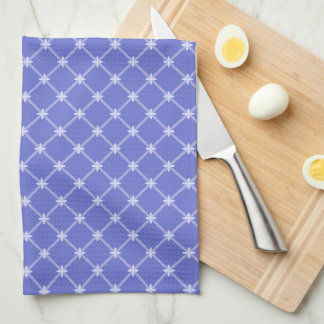 Mediaeval Blue Diagonal Pattern Tea Towel
