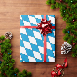 Mediaeval Blue White Bavaria Diamond Shaped Wrapping Paper
