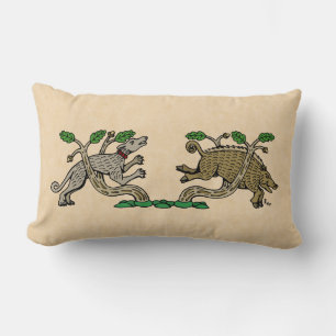 Mediaeval Boar Hunt Lumbar Cushion