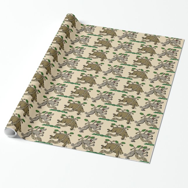 Mediaeval Boar Hunt Wrapping Paper (Unrolled)