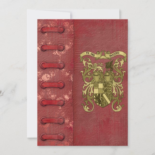 Mediaeval Book Cover Wedding Invitations (Front)