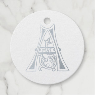 Mediaeval Botanical Decorative Capital A Favour Tags