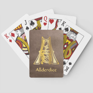 Mediaeval Botanical Decorative Capital A Playing Cards