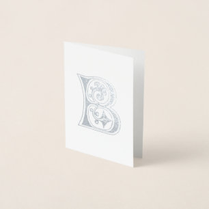 Mediaeval Botanical Decorative Capital B Foil Card