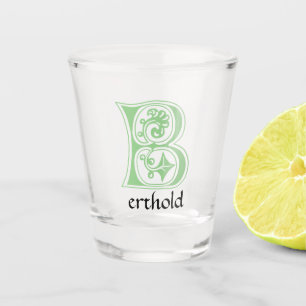 Mediaeval Botanical Decorative Capital B Shot Glass