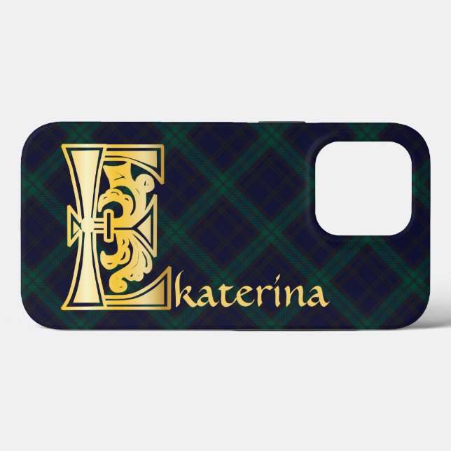 Mediaeval Botanical Decorative Capital E Case-Mate iPhone Case (Back (Horizontal))