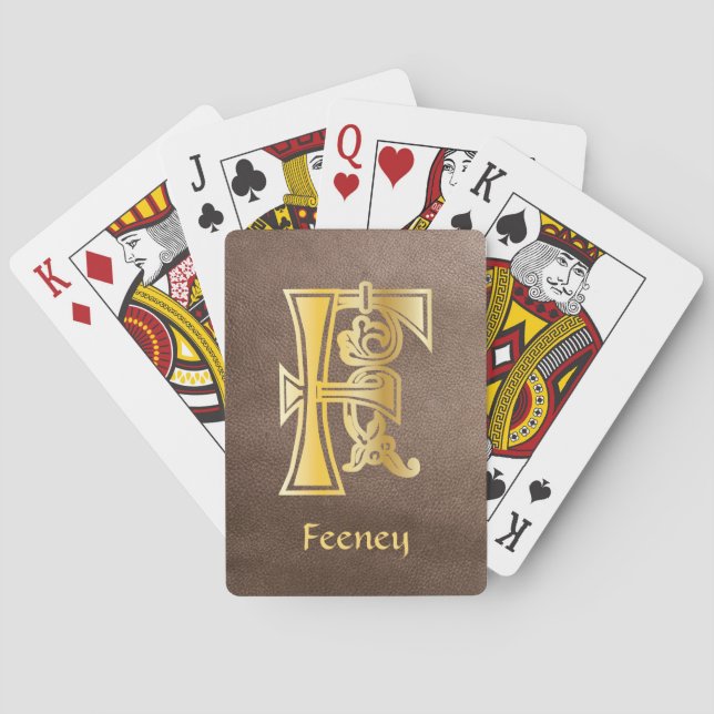 Mediaeval Botanical Decorative Capital F Playing Cards (Back)