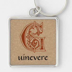 Mediaeval Botanical Decorative Capital G Key Ring