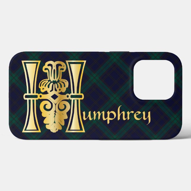 Mediaeval Botanical Decorative Capital H Case-Mate iPhone Case (Back (Horizontal))