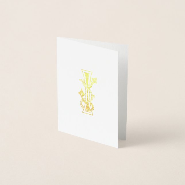 Mediaeval Botanical Decorative Capital I Foil Card (Front)