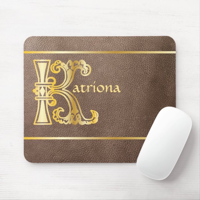 Mediaeval Botanical Decorative Capital K Mouse Pad (With Mouse)