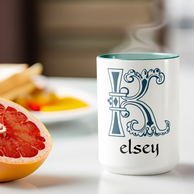 Mediaeval Botanical Decorative Capital K Mug (Creator Uploaded)