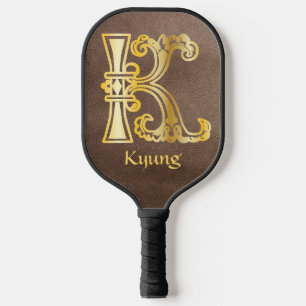 Mediaeval Botanical Decorative Capital K Pickleball Paddle