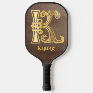 Mediaeval Botanical Decorative Capital K Pickleball Paddle
