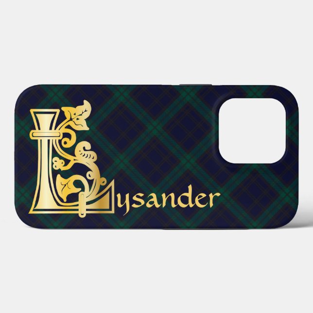 Mediaeval Botanical Decorative Capital L Case-Mate iPhone Case (Back (Horizontal))