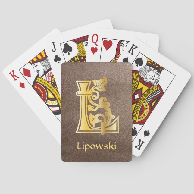 Mediaeval Botanical Decorative Capital L Playing Cards (Back)