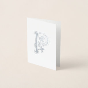 Mediaeval Botanical Decorative Capital P Foil Card