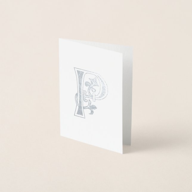 Mediaeval Botanical Decorative Capital P Foil Card (Front)
