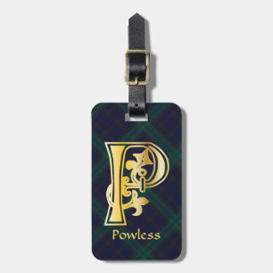 Mediaeval Botanical Decorative Capital P Luggage Tag