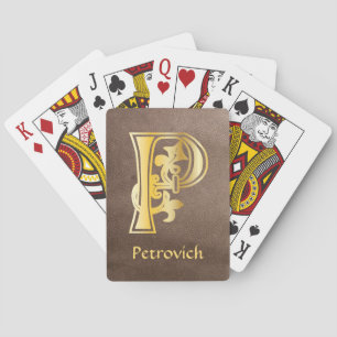 Mediaeval Botanical Decorative Capital P Playing Cards