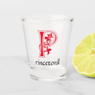 Mediaeval Botanical Decorative Capital P Shot Glass