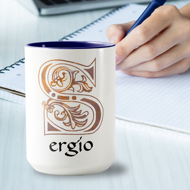 Mediaeval Botanical Decorative Capital S Mug (Creator Uploaded)