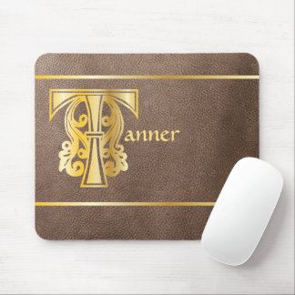Mediaeval Botanical Decorative Capital T Mouse Pad