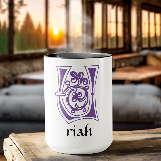 Mediaeval Botanical Decorative Capital U Mug (Creator Uploaded)