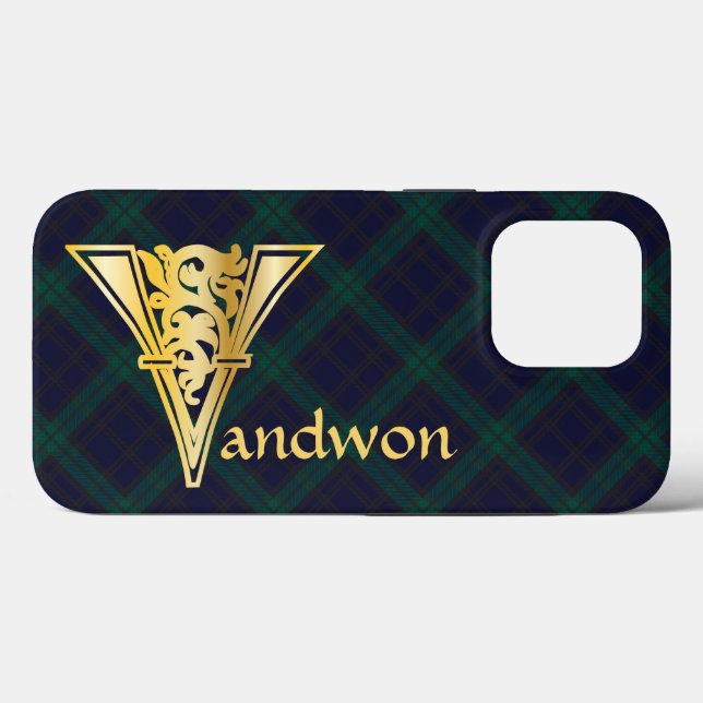 Mediaeval Botanical Decorative Capital V Case-Mate iPhone Case (Back (Horizontal))