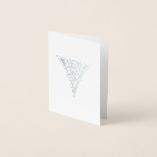 Mediaeval Botanical Decorative Capital V Foil Card
