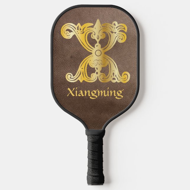 Mediaeval Botanical Decorative Capital X Pickleball Paddle (Front)