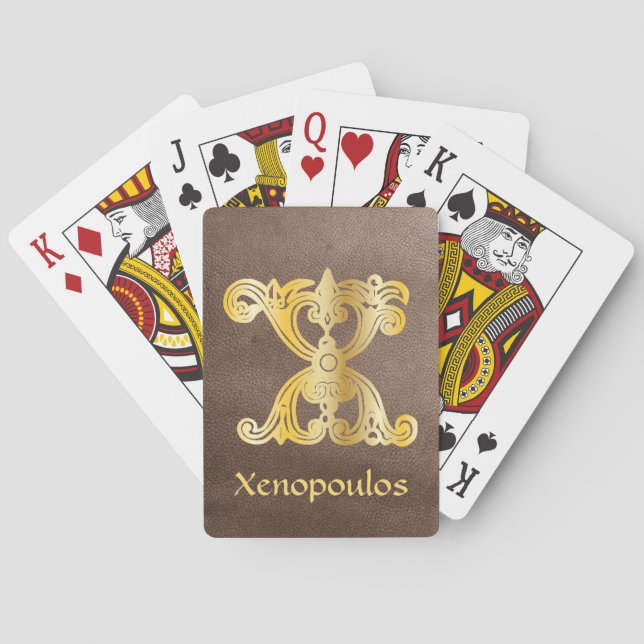 Mediaeval Botanical Decorative Capital X Playing Cards (Back)
