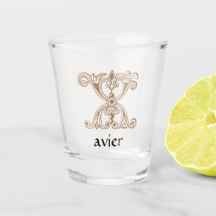 Mediaeval Botanical Decorative Capital X Shot Glass
