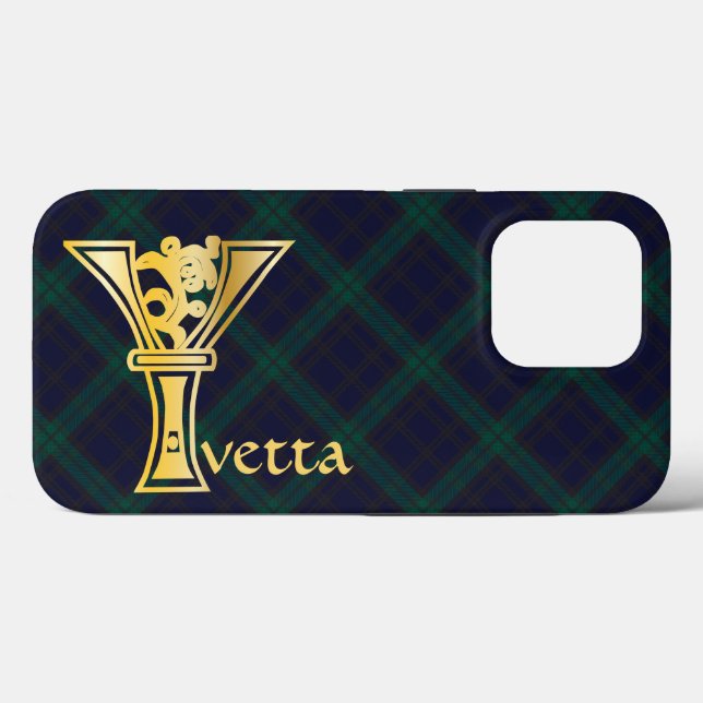 Mediaeval Botanical Decorative Capital Y Case-Mate iPhone Case (Back (Horizontal))