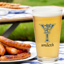 Mediaeval Botanical Decorative Capital Y