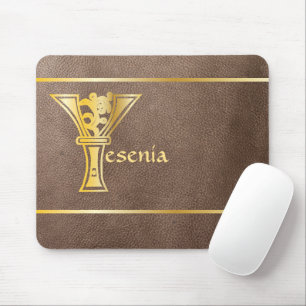 Mediaeval Botanical Decorative Capital Y Mouse Pad