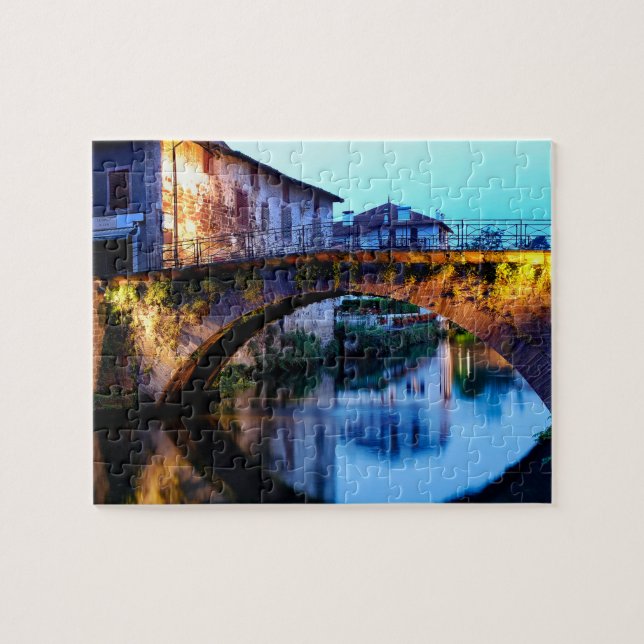 Mediaeval bridge in Saint-Jean-Pied-de-Port Jigsaw Puzzle (Horizontal)