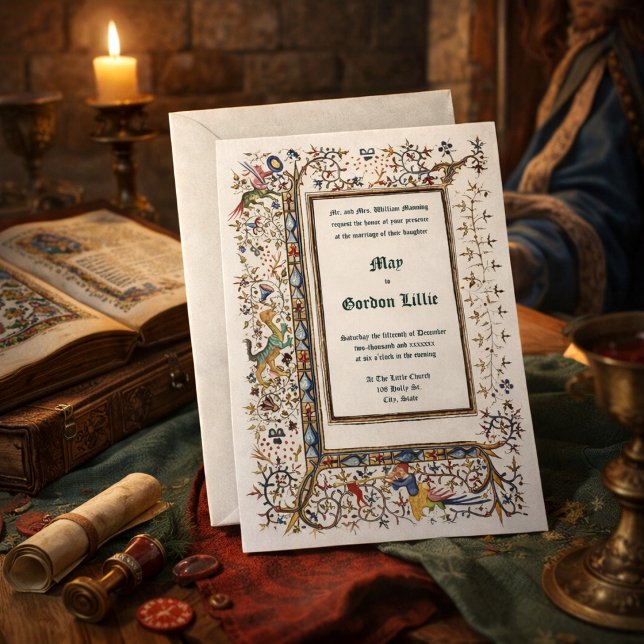 Mediaeval ca. 1415 Illuminated Wedding Invitation (Creator Uploaded)