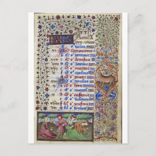 Mediaeval calendar: April Postcard