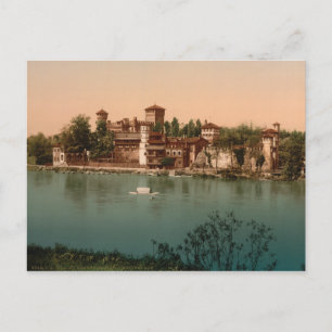 Mediaeval Castle and Market Town, Turin, Italy Postcard