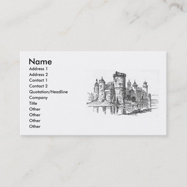 Mediaeval Castle Business Card (Front)